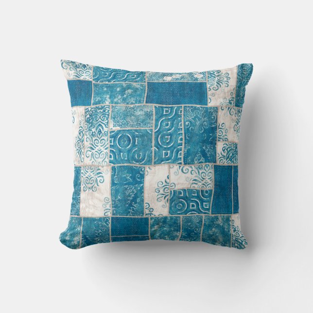 Sömlös lappning av kollage quilt mönster-utskrift kudde (Framsida)