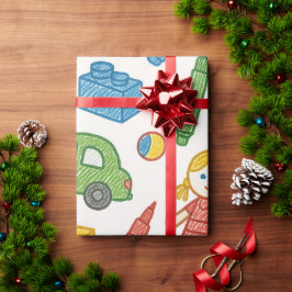 Sömlös Leksak Doodle Art Mönster Presentpapper