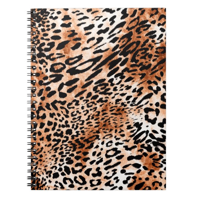 Sömlös leopard mönster, afrikanskt djurtryck anteckningsbok (Framsidan)