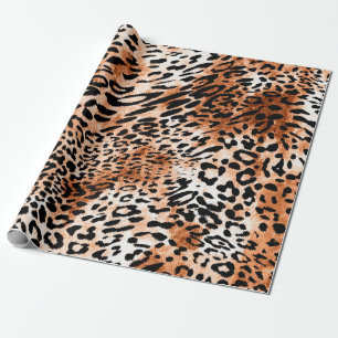 Sömlös leopard mönster, afrikanskt djurtryck presentpapper
