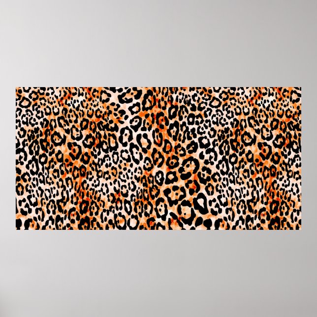 Sömlös leopard mönster, teckning-handjur poster (Framsidan)