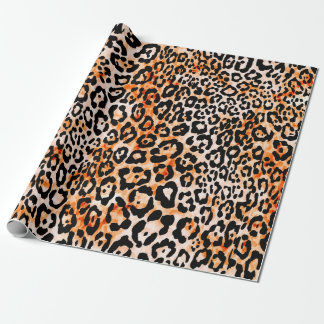 Sömlös leopard mönster, teckning-handjur presentpapper