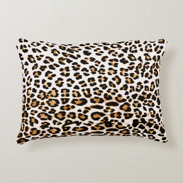 Sömlös leopard struktur, afrikanskt djurtryck prydnadskudde (Framsidan)