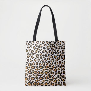 Sömlös leopard struktur, afrikanskt djurtryck tygkasse