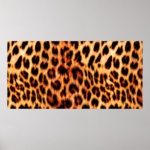 Sömlös leopard struktur, leopard päls, african ani poster