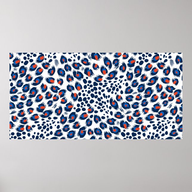 Sömlös leopardhud mönster. Vintage. Poster (Framsidan)