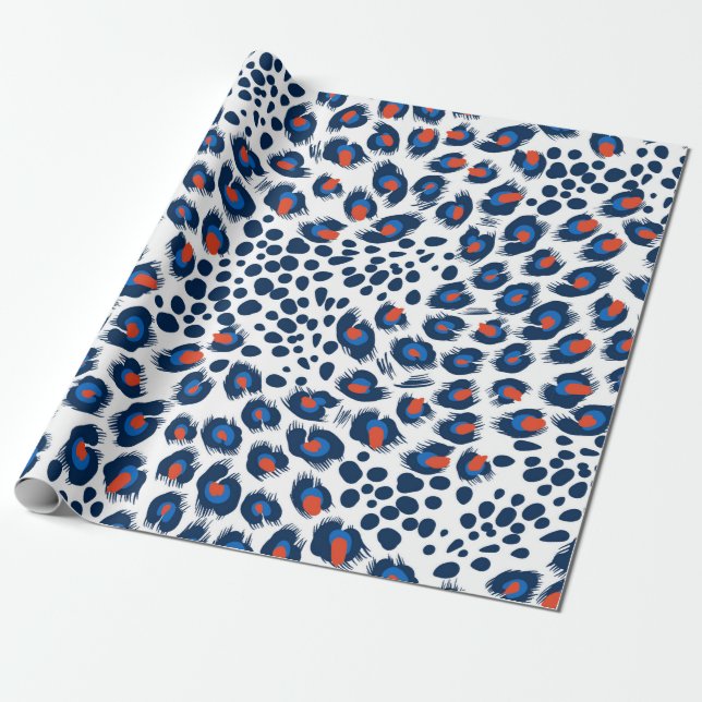 Sömlös leopardhud mönster. Vintage.  Presentpapper (Utrullad)