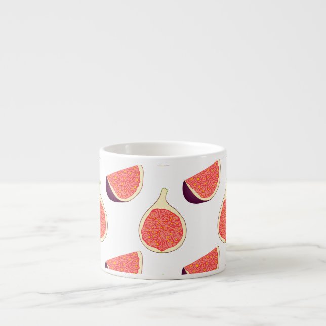 Sömlös lila fig: färglöst mönster espressomugg (Framsidan)
