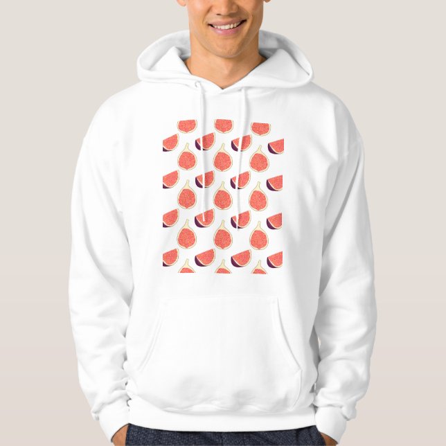 Sömlös lila fig: färglöst mönster hoodie (Framsida)