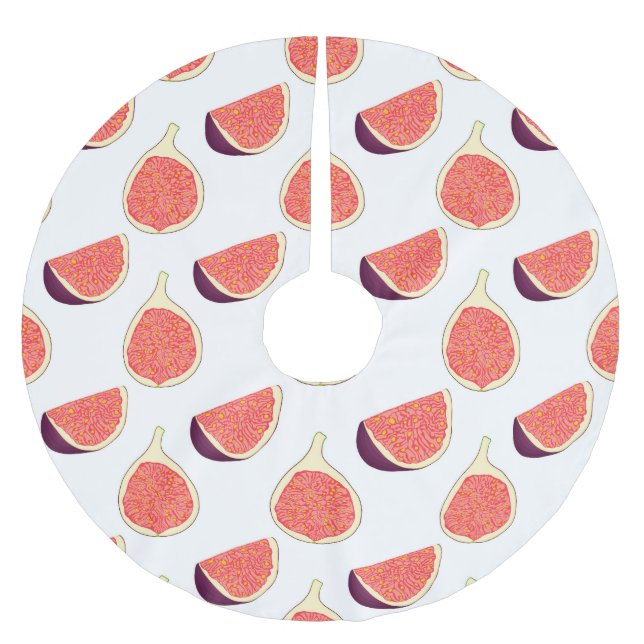 Sömlös lila fig: färglöst mönster julgransmatta borstad polyester (Framsidan)