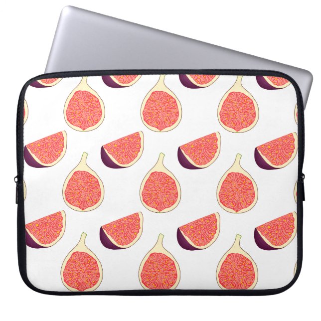 Sömlös lila fig: färglöst mönster laptop fodral (Framsidan)