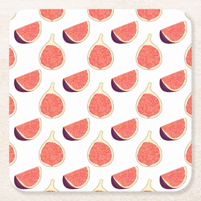 Sömlös lila fig: färglöst mönster underlägg papper kvadrat (Framsidan)