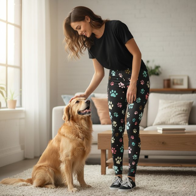 Sömlös, liten Hund Tassar Leggings (Skapare uppladdad)