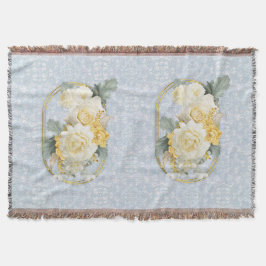 Sömlös, ljusblå, Rosa och vit mandalas Filt