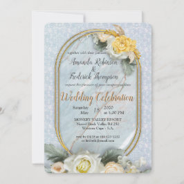 Sömlös, ljusblå, Rosa och vit mandalas Inbjudningar