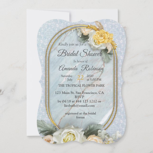 Sömlös, ljusblå, Rosa och vit mandalas Inbjudningar (Framsida)