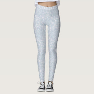 Sömlös, ljusblå, Rosa och vit mandalas Leggings