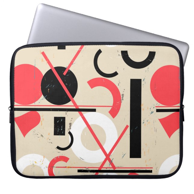 Sömlös ljusstark abstrakt mönster i geometrisk obj laptop fodral (Framsidan)