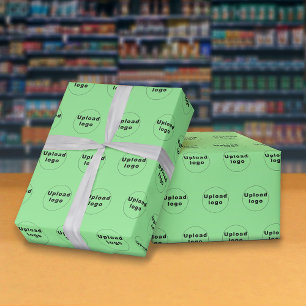 Sömlös Logotyp Ljust grönt Wrapping Papper Presentpapper