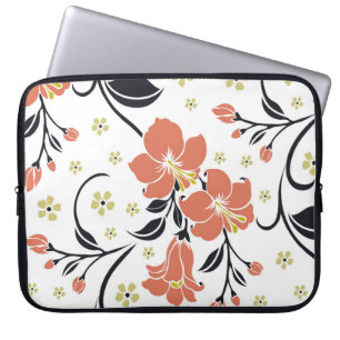 Sömlös lyx mönster med blomsterblommor, snöre. laptop fodral