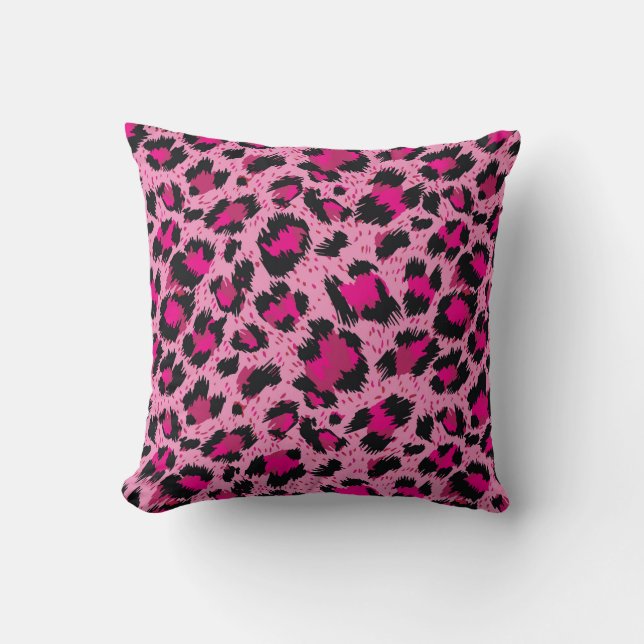 Sömlös lyx rosa leopard mönster. kudde (Framsida)