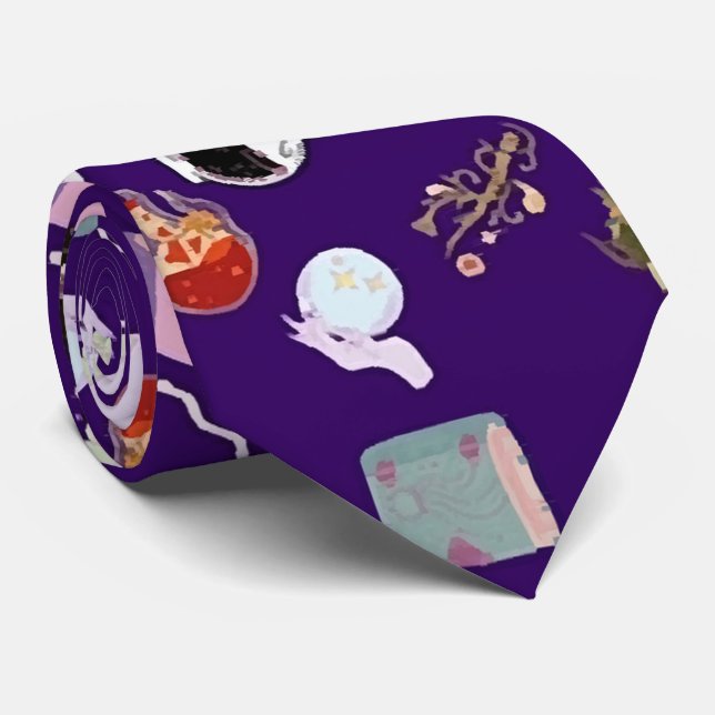 Sömlös magisk inslag och varelser i mönster slips (Rullad)