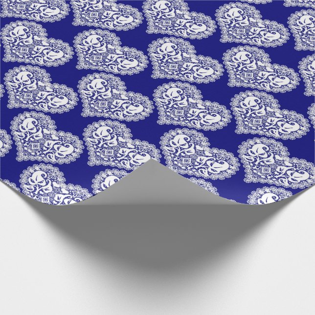 Sömlös marvit latin snöre i Valentines day vid kär Presentpapper (Hörn)