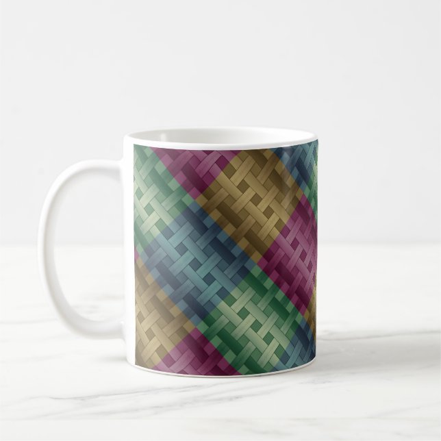 Sömlös modern abstrakt randig flerfärgad kaffemugg (Vänster)