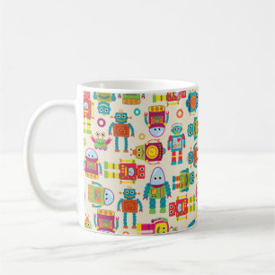 Sömlös, möjlig bakgrund Mönster med cute Rob Kaffemugg