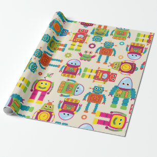 Sömlös, möjlig bakgrund Mönster med cute Rob Presentpapper