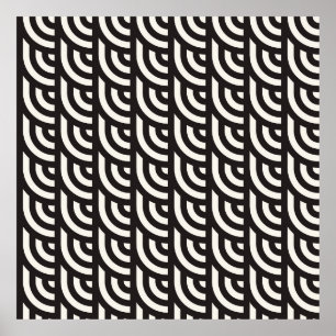 Sömlös monokrom geometrisk mönster. Abstrakt st Poster