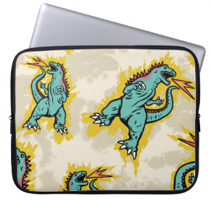 Sömlös mönster av en Godzillas och slida dye backg Laptop Fodral