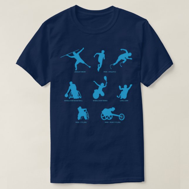 Sömlös mönster av paralympiska idrottsmän sillhoue t shirt (Design framsida)