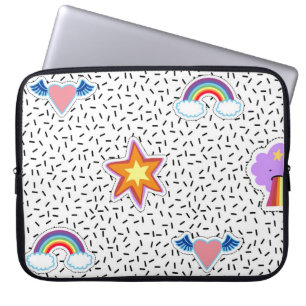 Sömlös mönster-bakgrund med plåsterspruta tecknad laptop fodral