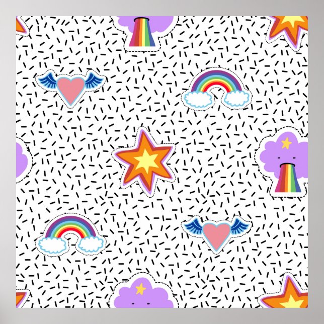 Sömlös mönster-bakgrund med plåsterspruta tecknad  poster (Framsidan)