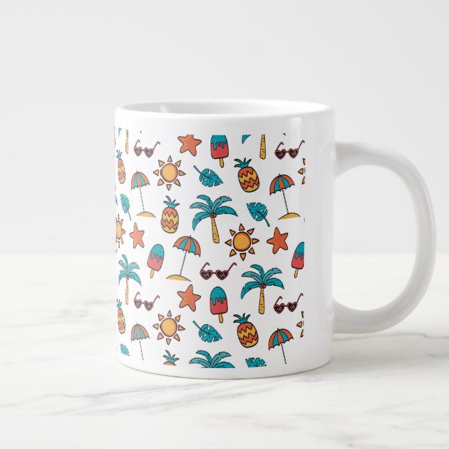Sömlös Mönster-bakgrund, sommar Jumbo Mugg (Höger)