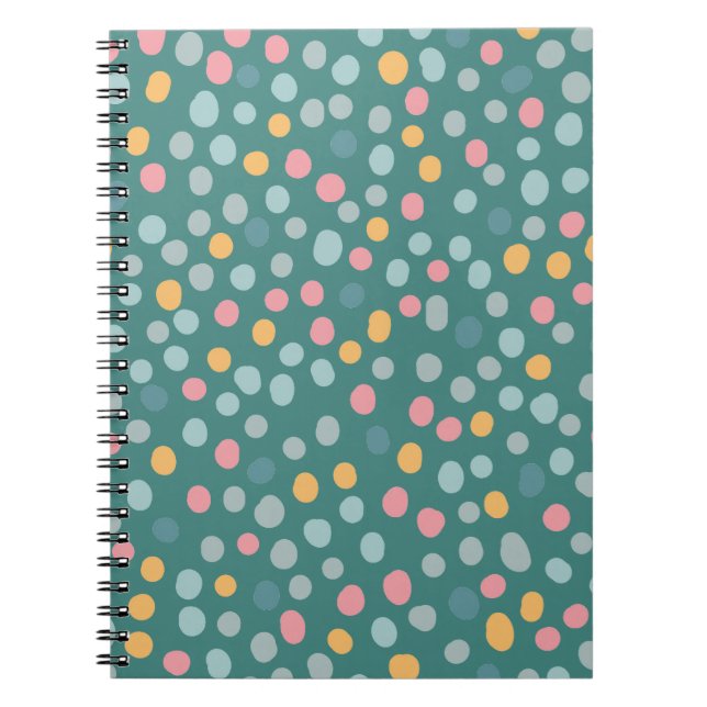 Sömlös Mönster Colorful Polka dots Anteckningsbok (Framsidan)