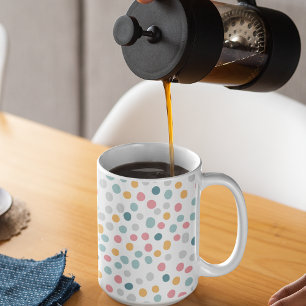 Sömlös Mönster Colorful Polka dots Kaffemugg