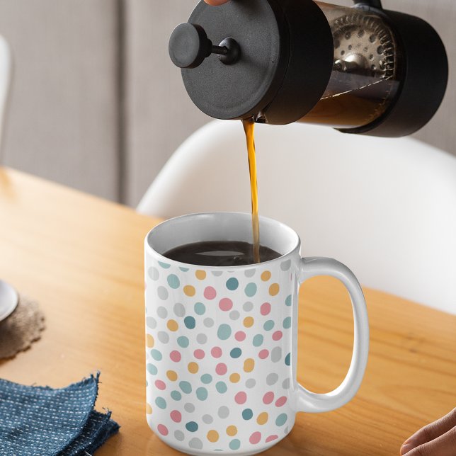 Sömlös Mönster Colorful Polka dots Kaffemugg (Skapare uppladdad)