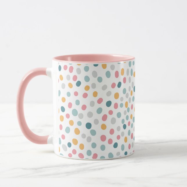 Sömlös Mönster Colorful Polka dots Mugg (Vänster)