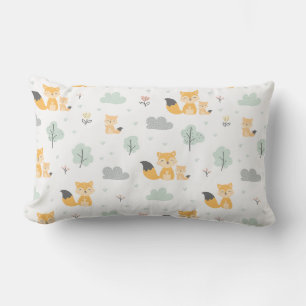 Sömlös Mönster Cute Fox Lumbarkudde