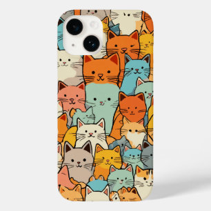 Sömlös Mönster Cute Kawaii Cats Fodral-Mate iPhone