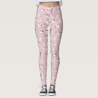 Sömlös Mönster Cute Tecknad Kawaii Cats Leggings