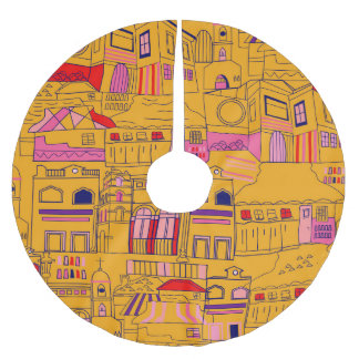 Sömlös Mönster-design för mexikansk textil Julgransmatta Borstad Polyester