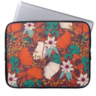 Sömlös mönster-design med blommor från hand plocka laptop fodral