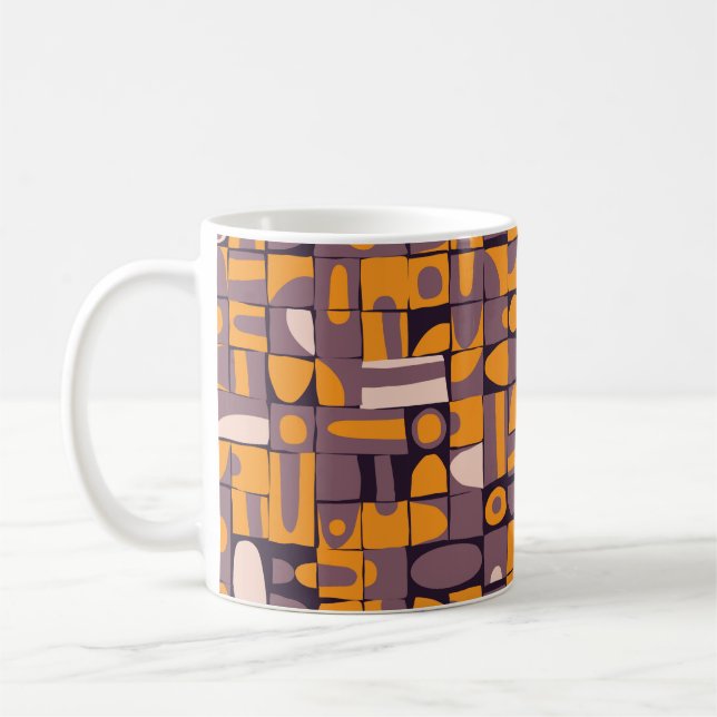 Sömlös mönster-design med slarvig geometrisk form kaffemugg (Vänster)