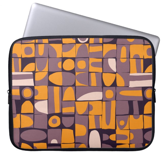 Sömlös mönster-design med slarvig geometrisk form laptop fodral (Framsidan)
