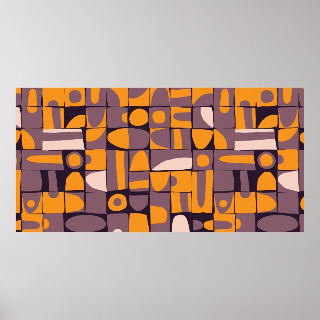 Sömlös mönster-design med slarvig geometrisk form poster (Framsidan)