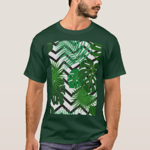 Sömlös mönster exotisk djungel, tropiska handflata t shirt