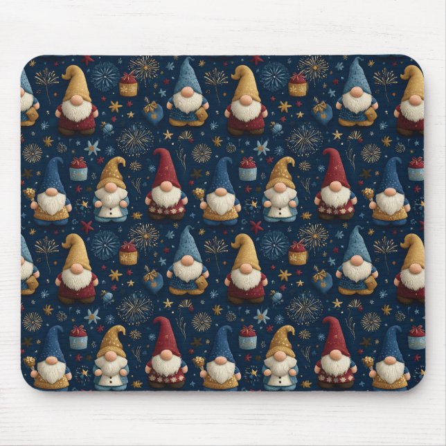 Sömlös Mönster i Festive Gnomes Musmatta (Framsidan)